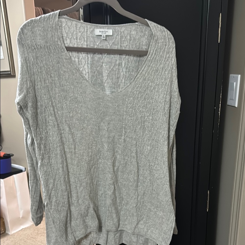Babaton Gray Crew Neck Sweater